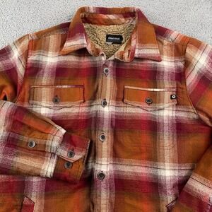 Marmot Shirt Jacket Mens Small Ridgefield Flannel Sherpa Lined Shacket Heavy
